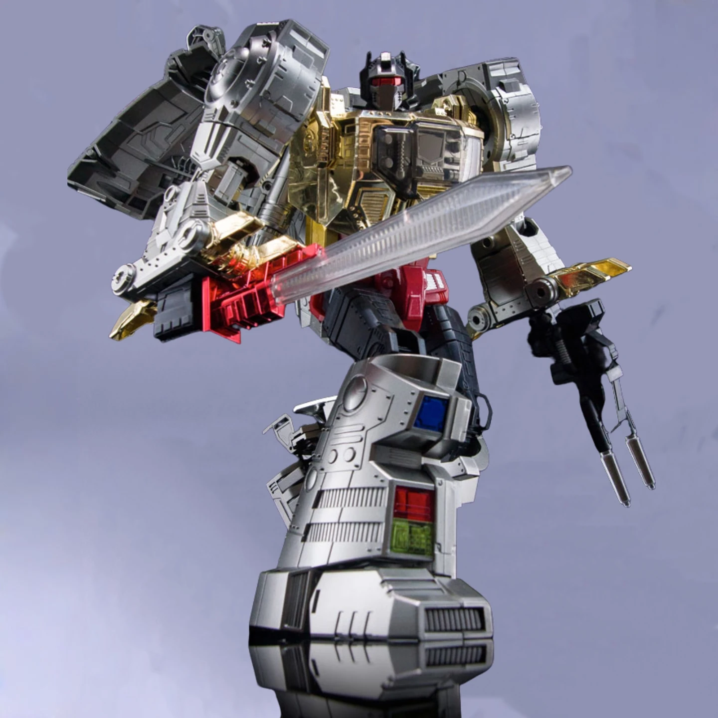 MP08 Grimlock كبير الحجم - لون الرسوم المتحركة / لون الفولاذ المقاوم للصدأ / لون المرآة (إصدار سبيكة) لعبة قابلة للتحويل