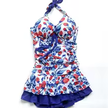 Women Strawberry Swim Dress Vintage Strawberry Print Halter Swimsuit Strawberry one piece swimsuit Cute Strawberry Swimwear - AliExpress 