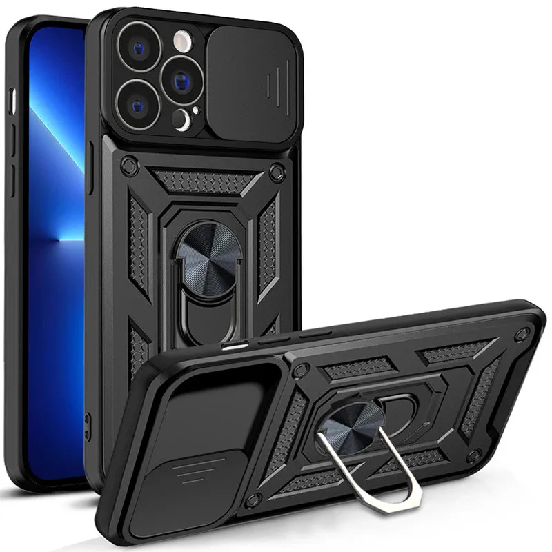 For iphone 13 Pro Max Case Magnetic Car Holder Ring Cover For iphone 12 Mini X XS XR 11 6 6S 7 8 Plus Slide Camera Armor Case