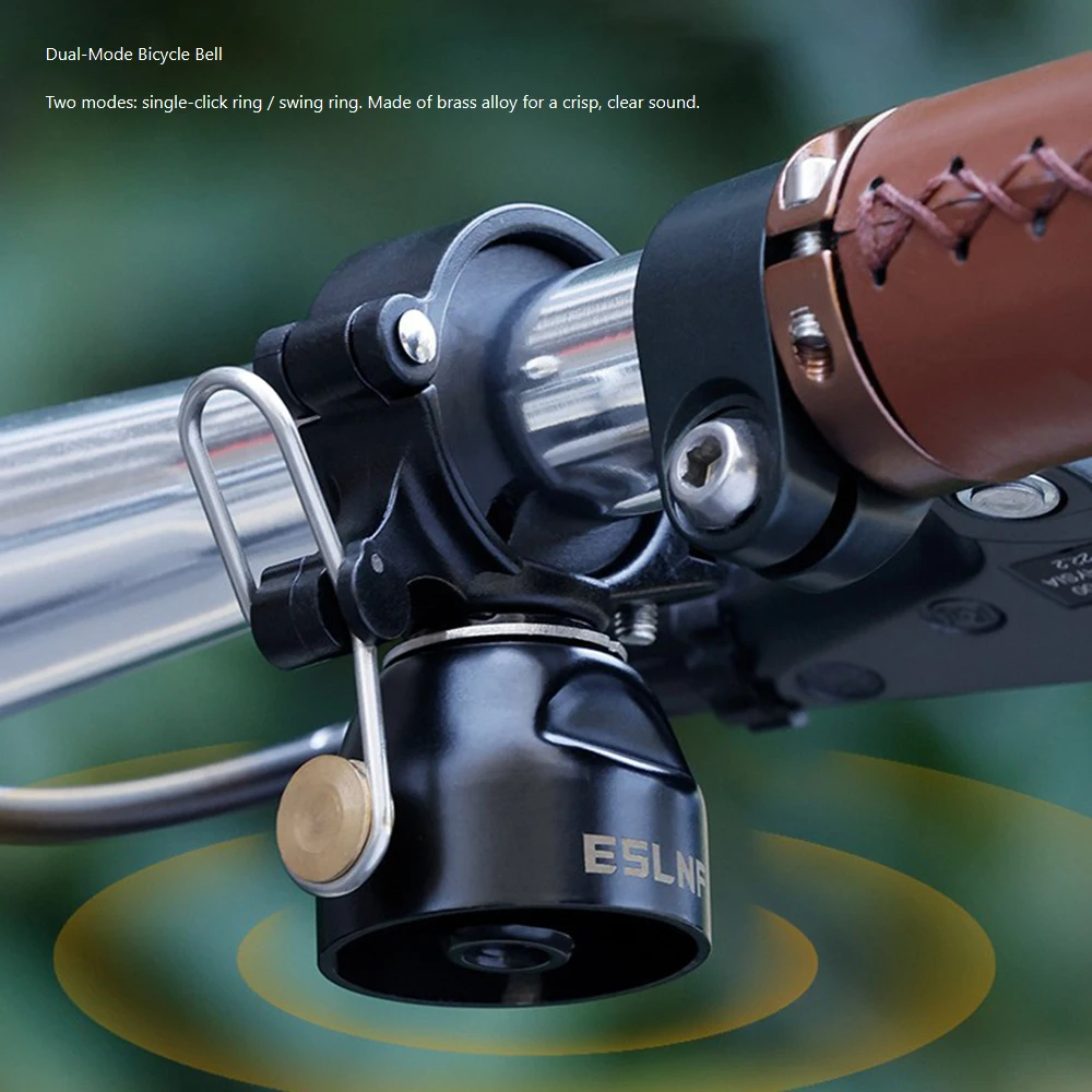 

ESLNF MTB Bike Bell 100dB Copper Alloy Waterproof Road Bicycle Ring Super Loud Crisp Ringing Horn Safety Alarm Cycling Accessory