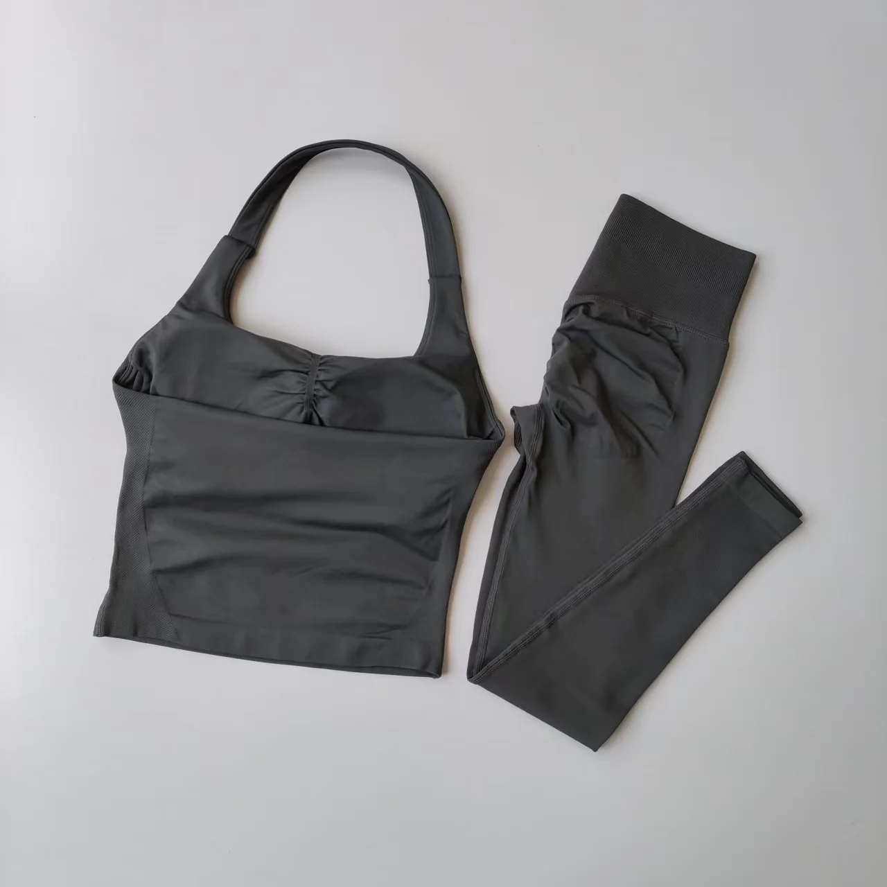 2 pezzi tute sportive fitness gilet sportivi da donna leggings a vita alta con reggiseni sportivi fitness set fitness da palestra senza cuciture