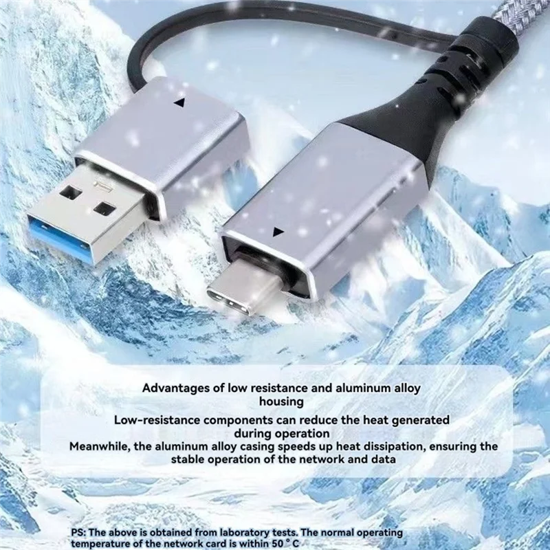 Изысканный интерфейсный кабель Порт Gigabit Ethernet Высокопроизводительный чип для ноутбука Гигабитный плетеный веревочный адаптер