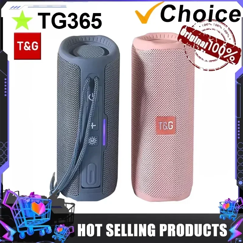 T&G TG365 Portable Bluetooth Speaker Dual Bass LED Wireless Subwoofer Waterproof Outdoor Boombox FM AUX BT TF Music Player