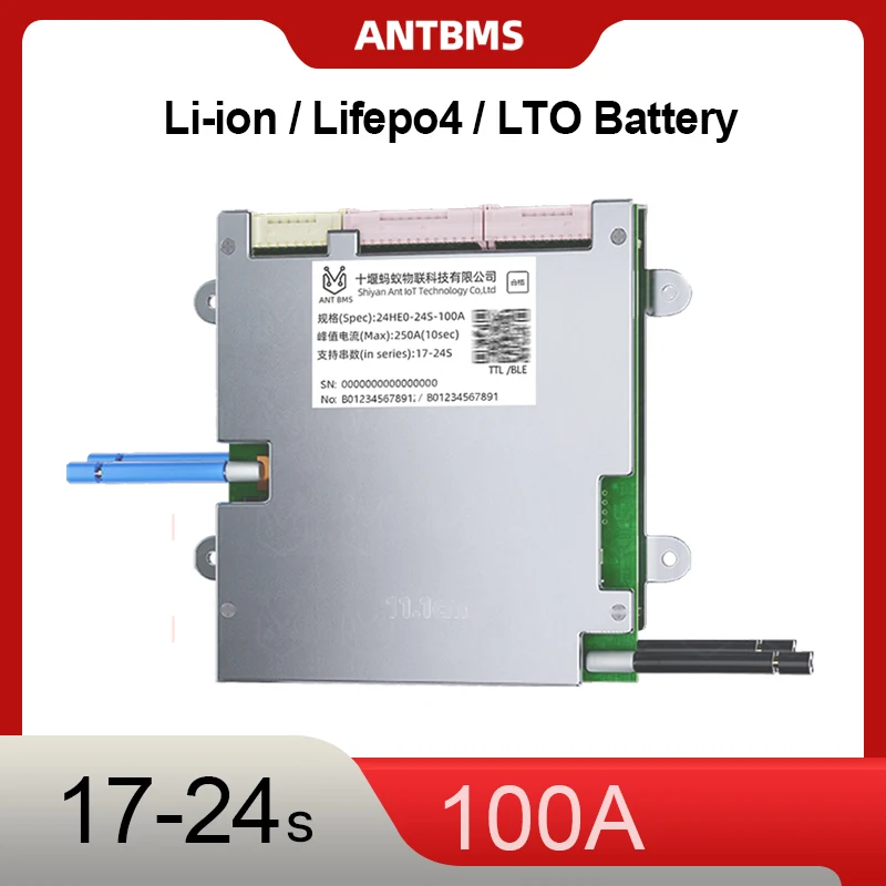 

ANT SMART 17S 21S 24S 100A BMS с BT UART APP 60-84V литиевая батарея BMS с функцией нагрева для солнечной энергии электронного велосипеда