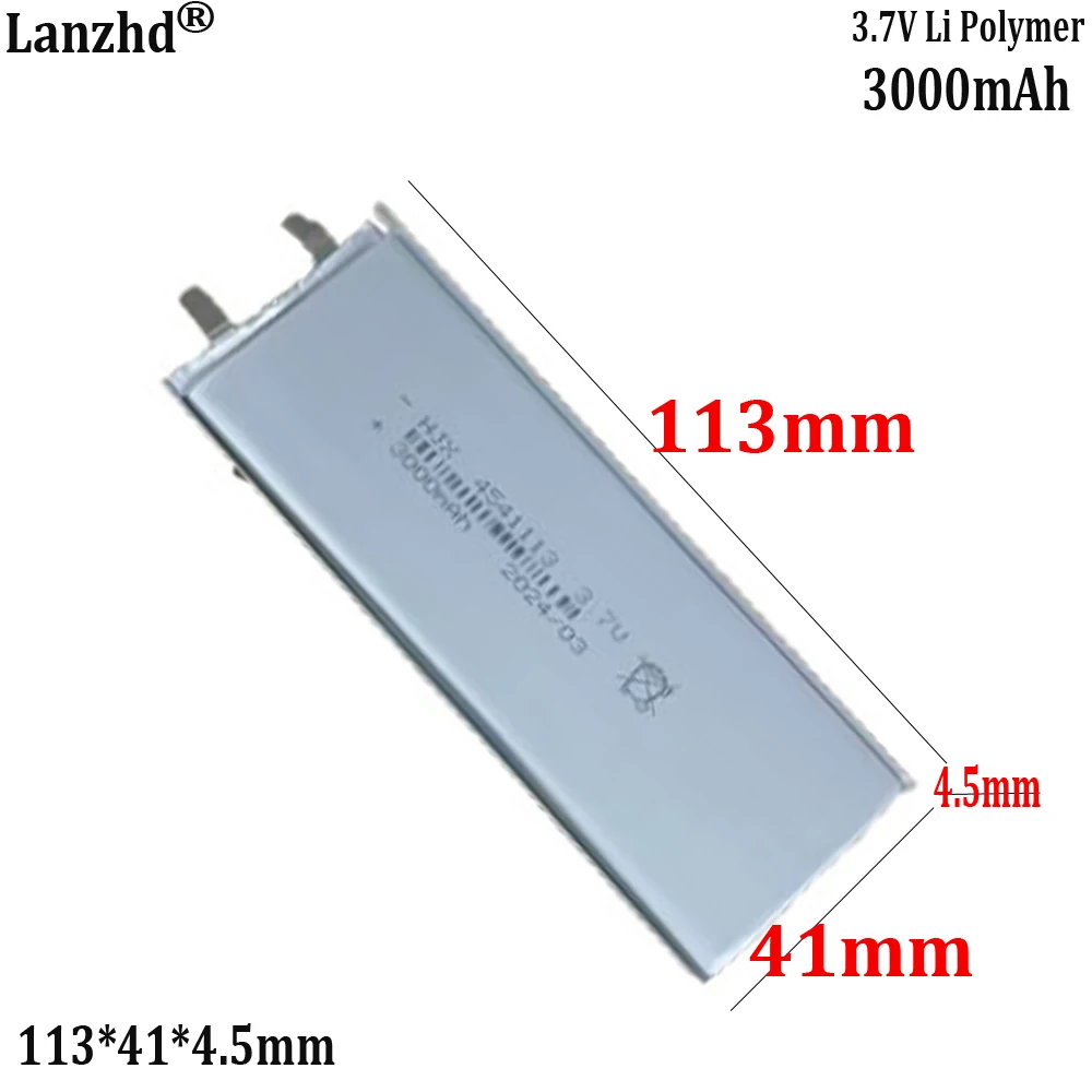 3.7V polymer lithium battery rechargeable battery For desk lamps dedicated battery mechanical keyboards 4541113 3000mAh