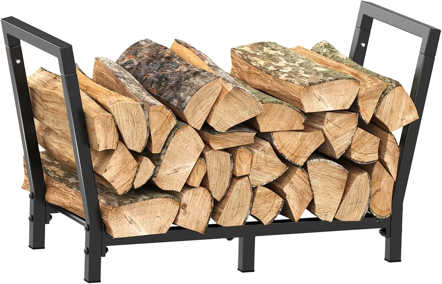 

34 Inch Firewood Rack for Outdoor and Indoor Use, 2.7ft Heavy Duty Wood Storage Stand for Fireplace