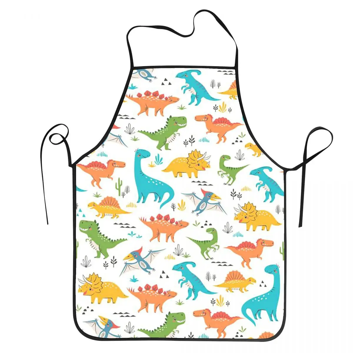Animal Fruit Flower Alien Dinosaur Print Aprons Chef Baking Tablier  Bib Kitchen Cleaning Pinafore for Women Men Gardening