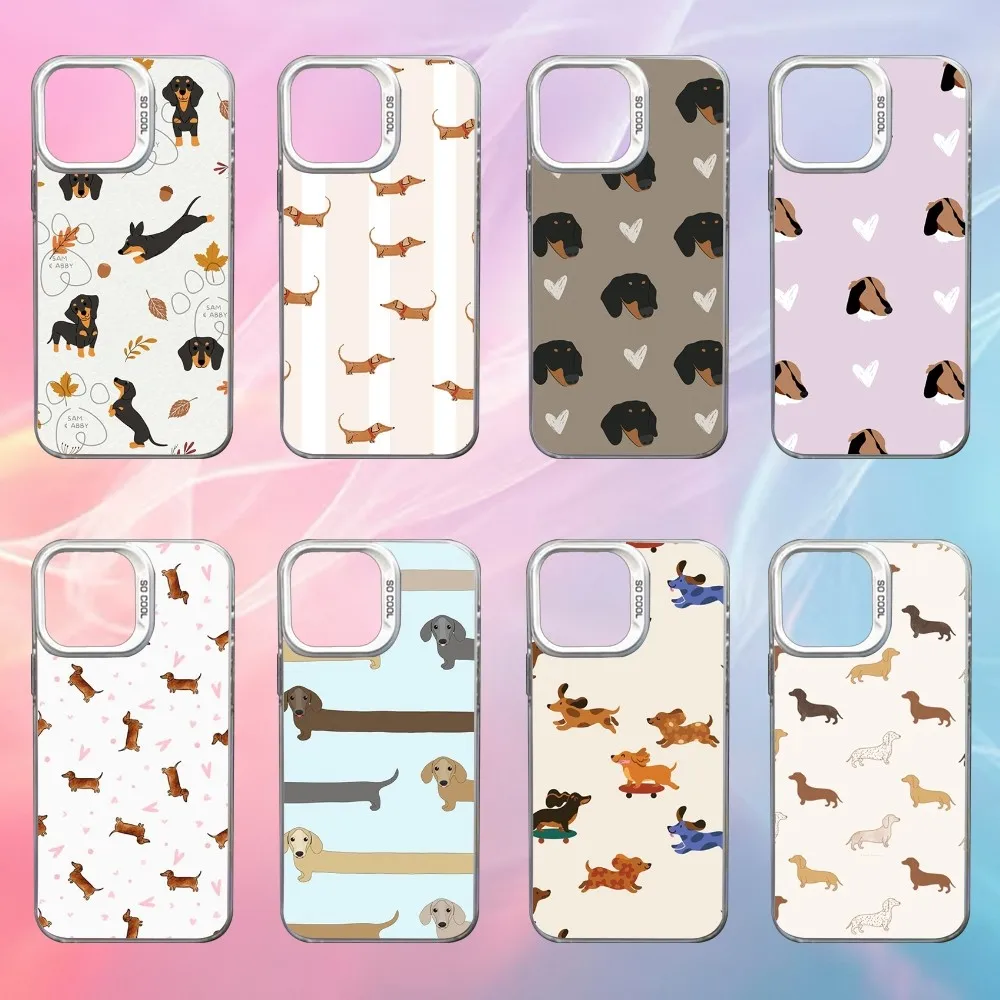 

S-Sausage Dog Dachshund Phone Case For iPhone 16,15,14,13,12,11,Mini,Pro,SE,MAX White Matte Shockproof Cover