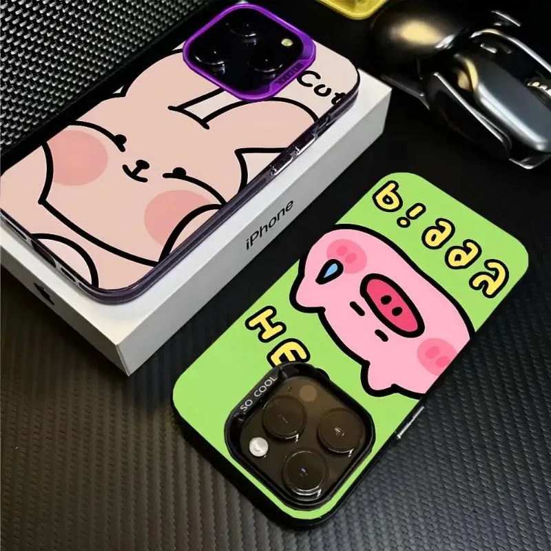 حافظة هاتف على شكل حيوانات كرتونية حافظة هاتف ملونة لهاتف آيفون 17 16 15 14 13 12 11 Pro Max Plus