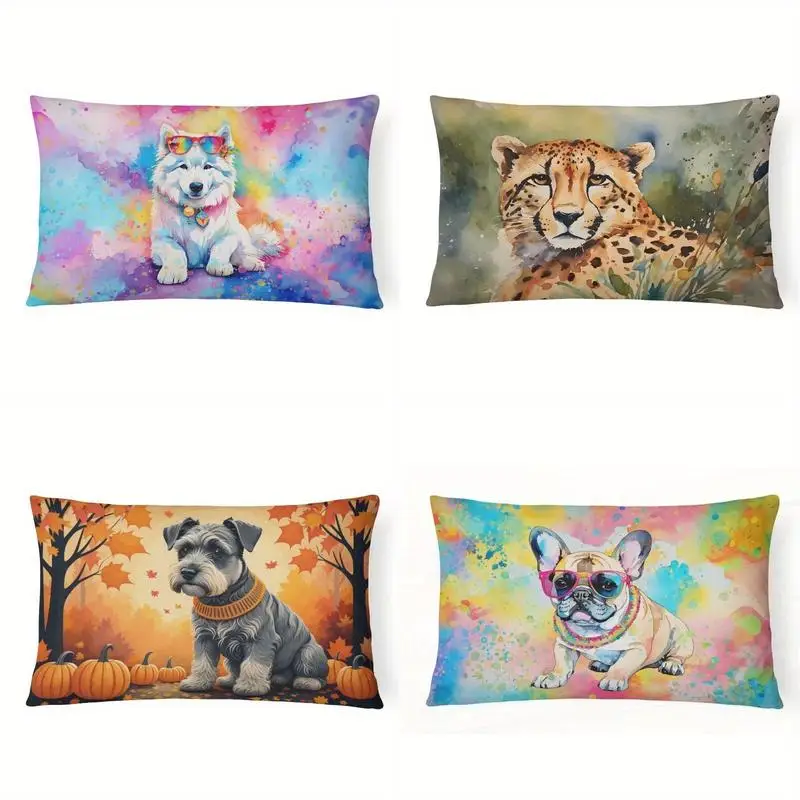 Cool Samoyed Lumbar Pillow Cover Suitable For Sofa Bedroom Car Pillow Cover Cushion Rectangular Back Cushion
