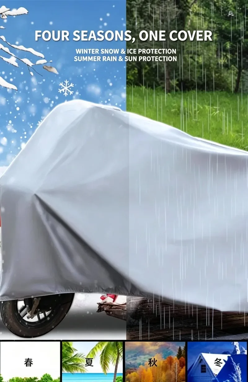 Verstärkte Motorrad-Schutzhülle, Allwetter-Wasserdicht, UV-Sonnenschutz, Staubdicht, Regen- und Schneeschutz, Universell für Motorräder – Detail 2