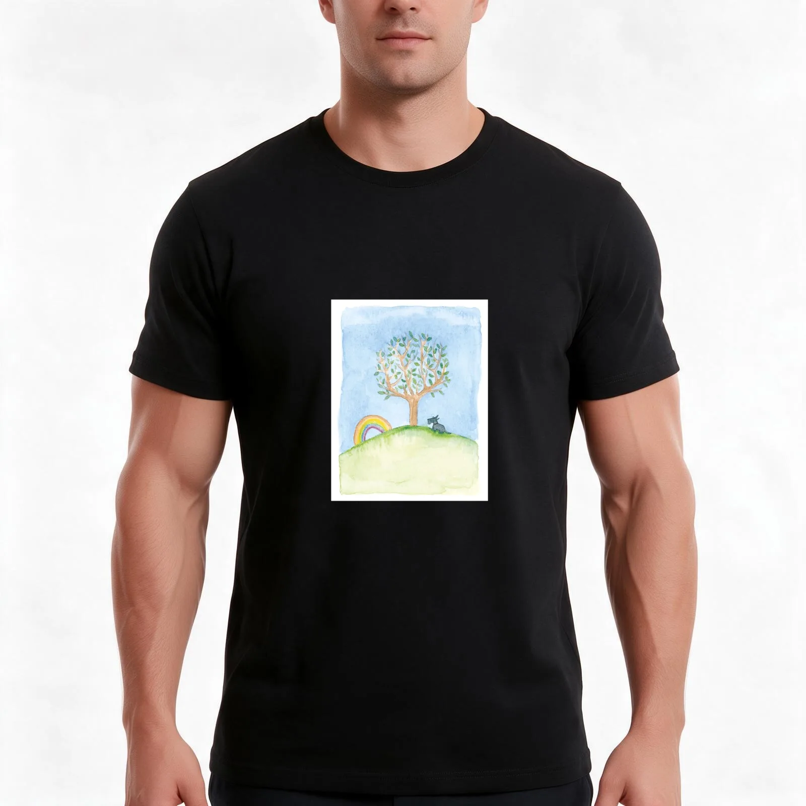 Rainbow bridge Copyright ? BonniePortraits on Redbubble.com T-Shirt, Summer Casual Cotton Tee, Oversized Streetwear Tops
