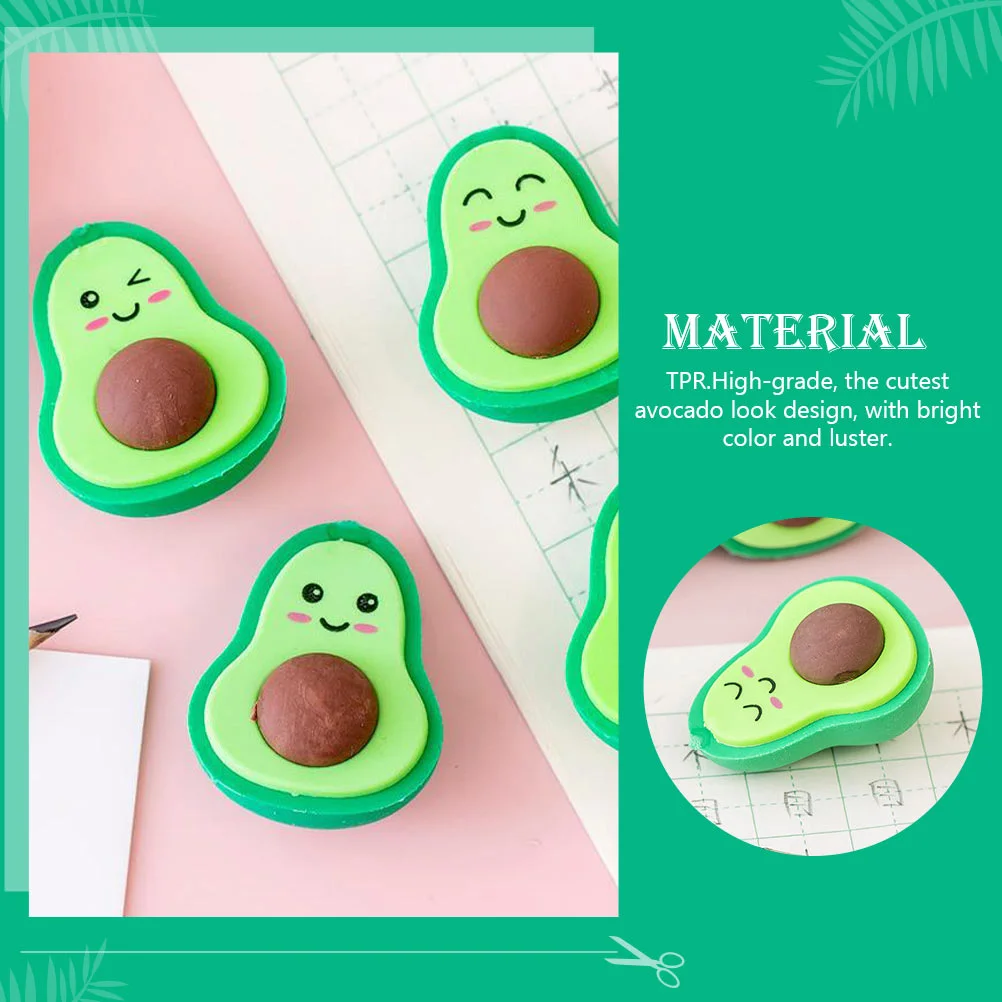 Mini Avocado Eraser Small Stocking Stuffers Painting Rubber Food Green Kids Toys