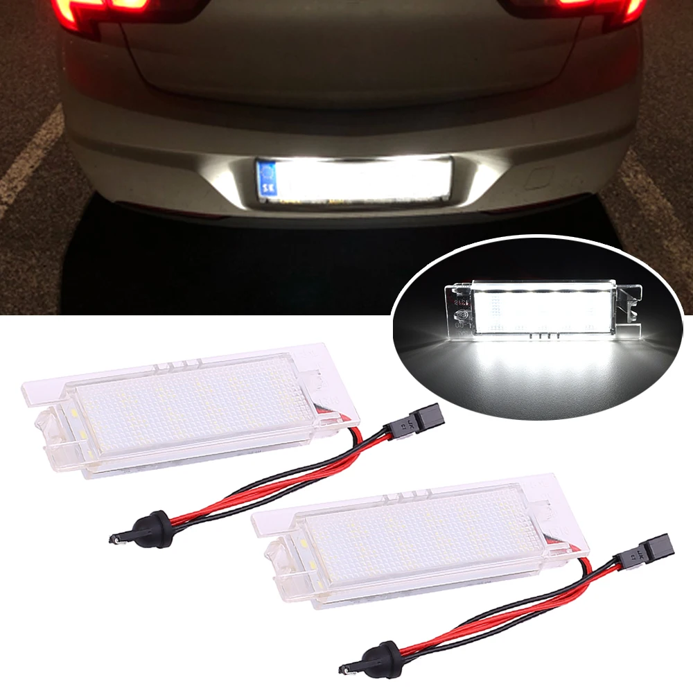 

Для Opel Corsa C/D/E/FCorsa Zafira Insignia Vectra Meriva Adam или Vauxhall, 2 шт., без ошибок, цифровой номерной знак, фотолампы