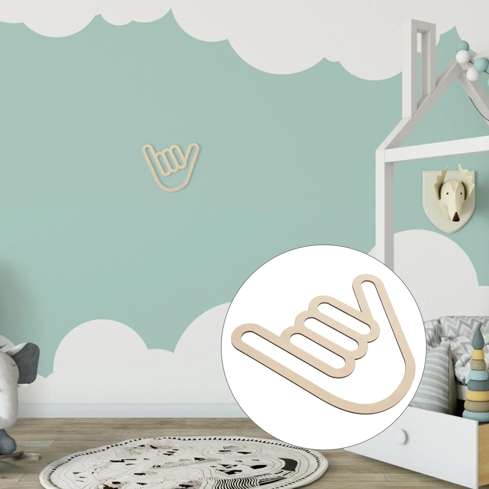 

Wooden Hand Shape Wall Sign Hollow Design Creative Wall Art Decor Bedroom Living Room Decorative Sticker Wooden Hanging Decor