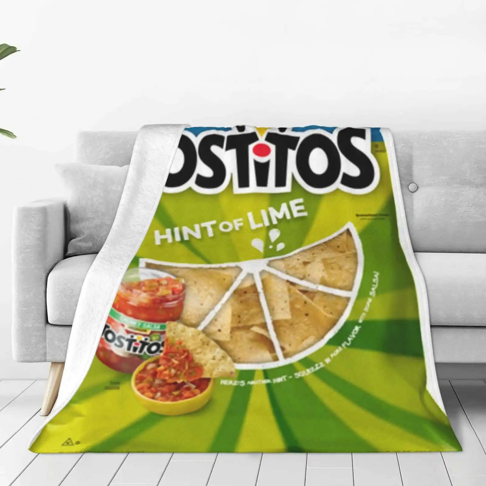 Hint Of Lime Fashion Soft Warm Throw Blanket Hint Of Lime Lemonade Sour Margharitas Snacks Potato Chips Mexican Hispanic Food