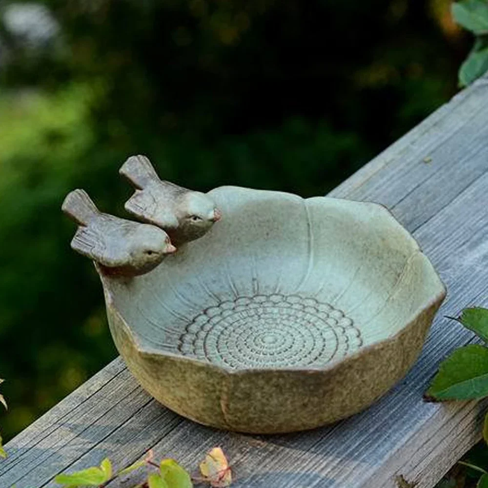 Ceramic Bird Flower Pot for Hydroponics, Fish and Plant Holder, Home Office Garden Decor, Water Cultivation Craft Ornament