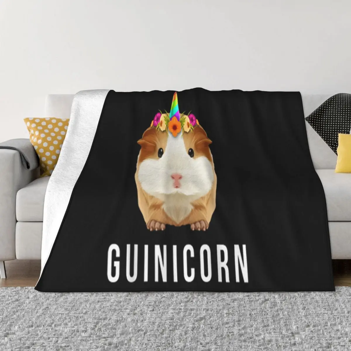 Funny Guinea Pig Guinicorn Costume Gift Clothing Accessories Classic Fashion Customiz Throw Blanket