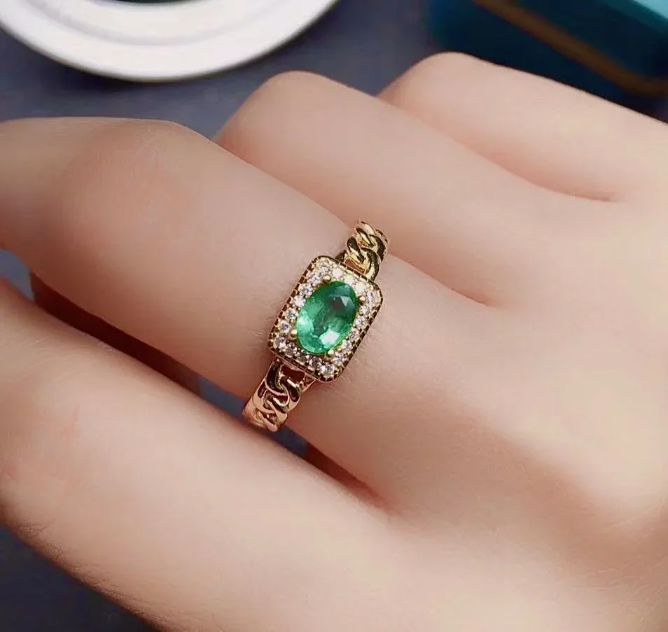 

Модное серебряное кольцо с изумрудом для повседневного ношения 4 мм * 6 мм, кольцо из 100% натурального изумруда, твердое серебро 925 пробы, ювелирные изделия с рубином