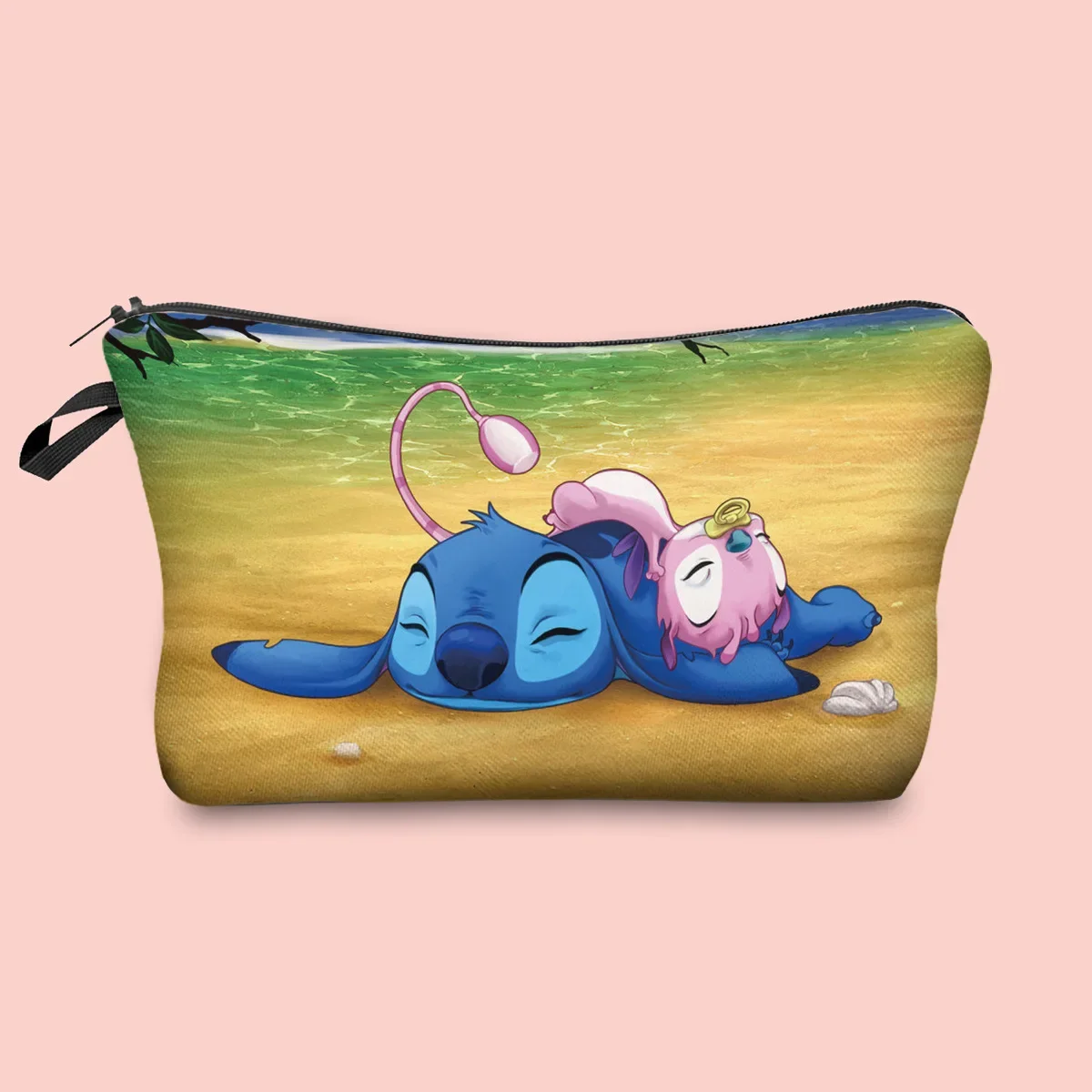 Disney Stitch Makeup Bag Cute Kawaii Cosmetic Bag Sanitary Napkin Cosmetic Key Headphone Pencil Case Storage  Wash Bag Gift