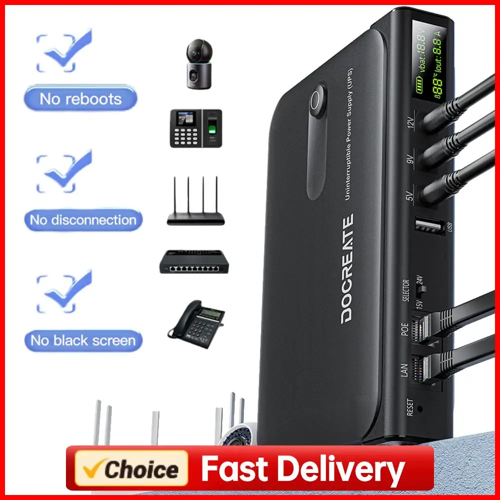 UPS Uninterruptible Power Without Battery UPS Backup Battery Power Supply Supports 5V/9V/12V for Router Modem  Camera