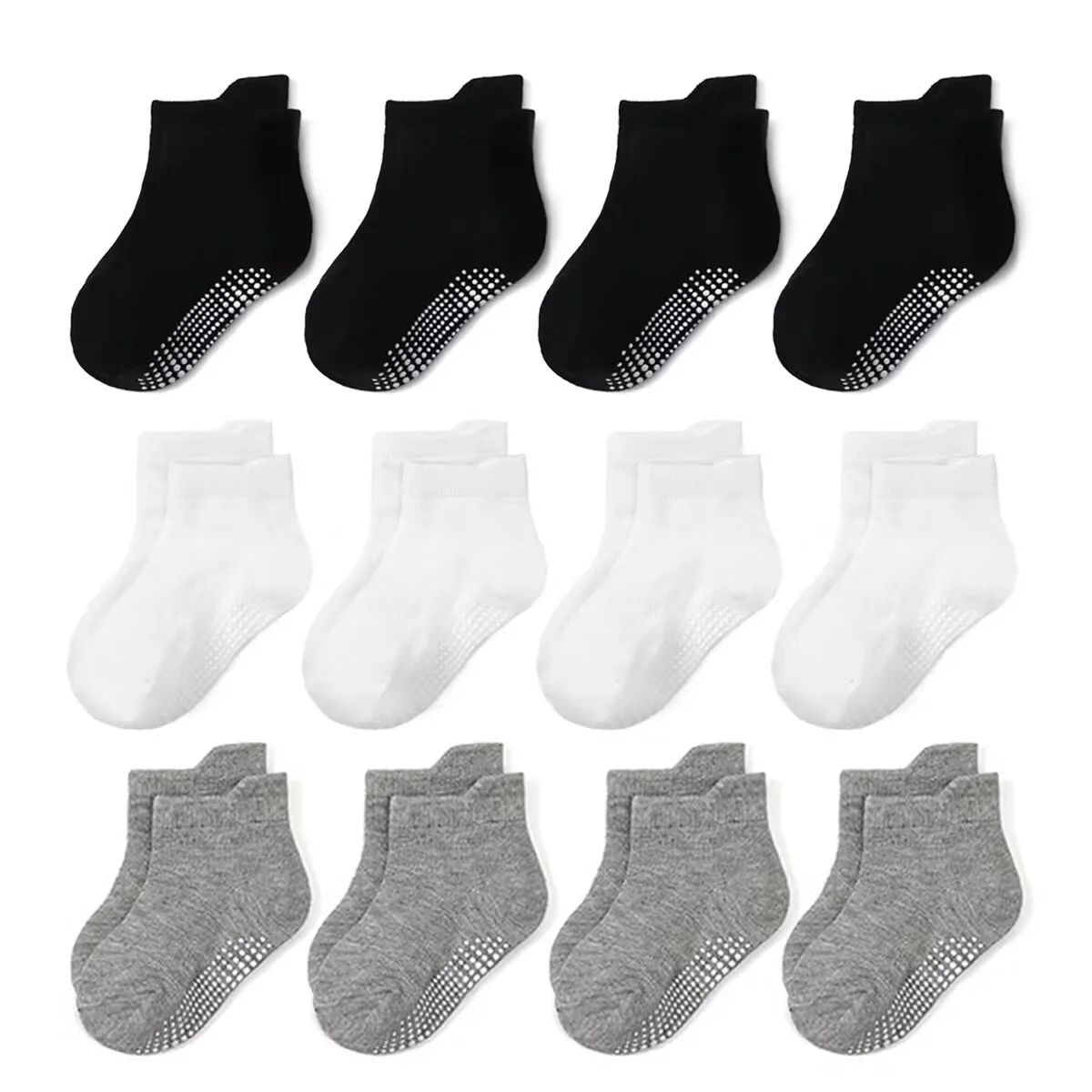 

12 Pairs/Lot Non Slip Toddler Socks Infant Baby Kids Grip for Boy Girls Tphon Anti Skid Ankle 1-5Year