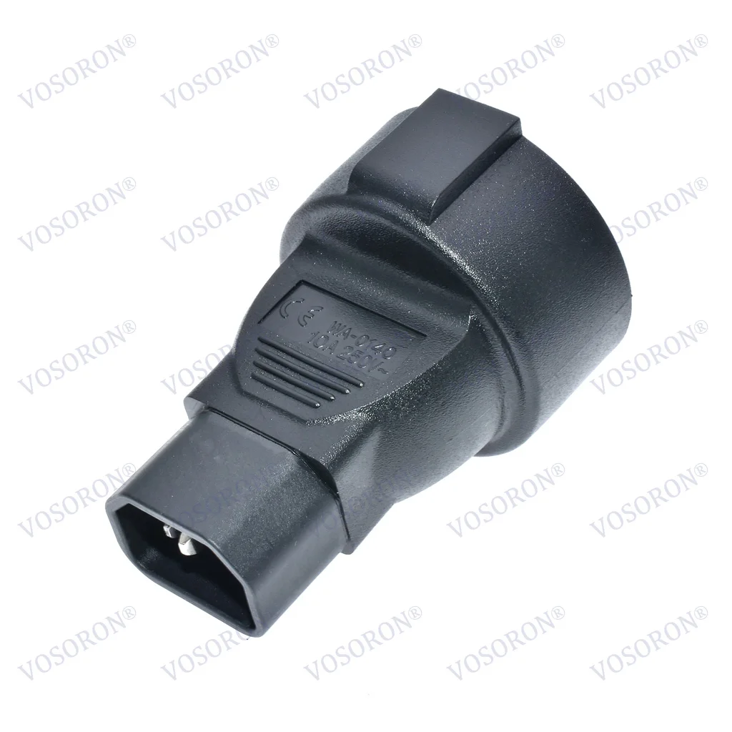 Czarny PVC Miedź Rosja Korea Ukraina Francja Hiszpania Belgia Polska kraje UE 4.8MM Gniazdo żeńskie na wtyk męski C14 konwerter — zdjęcie produktu 4