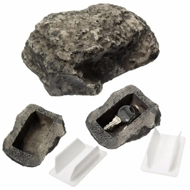 RamPro Hide-a-Spare-Key Fake Rock Looks & Feels like Real Stone Safe Hidden Case Box for Outdoor Garden or Yard Geocaching