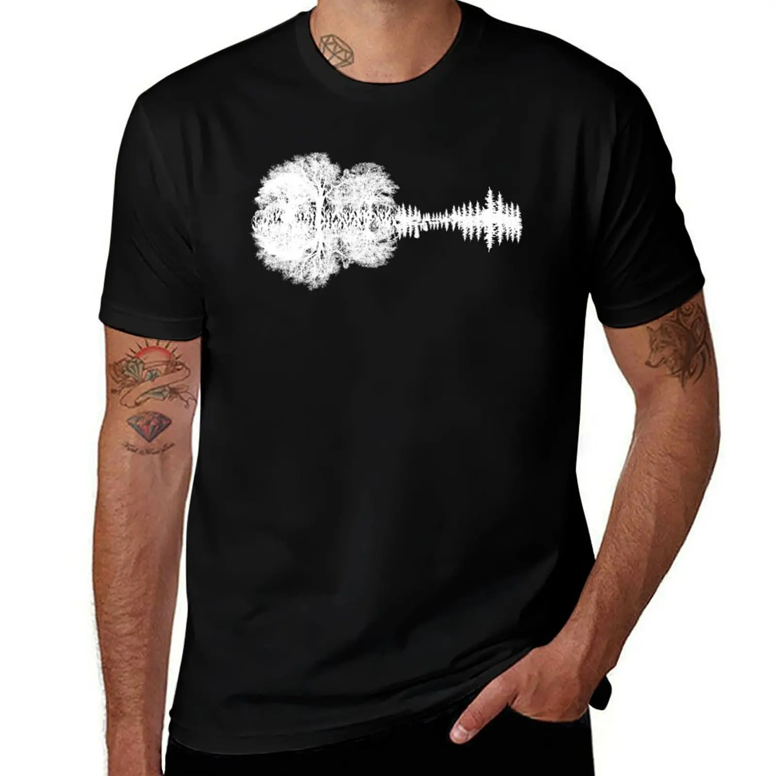 

Nature Guitar T-Shirt cotton t shirts man 100% t shirt personalised anime t shirts for man T-shirt