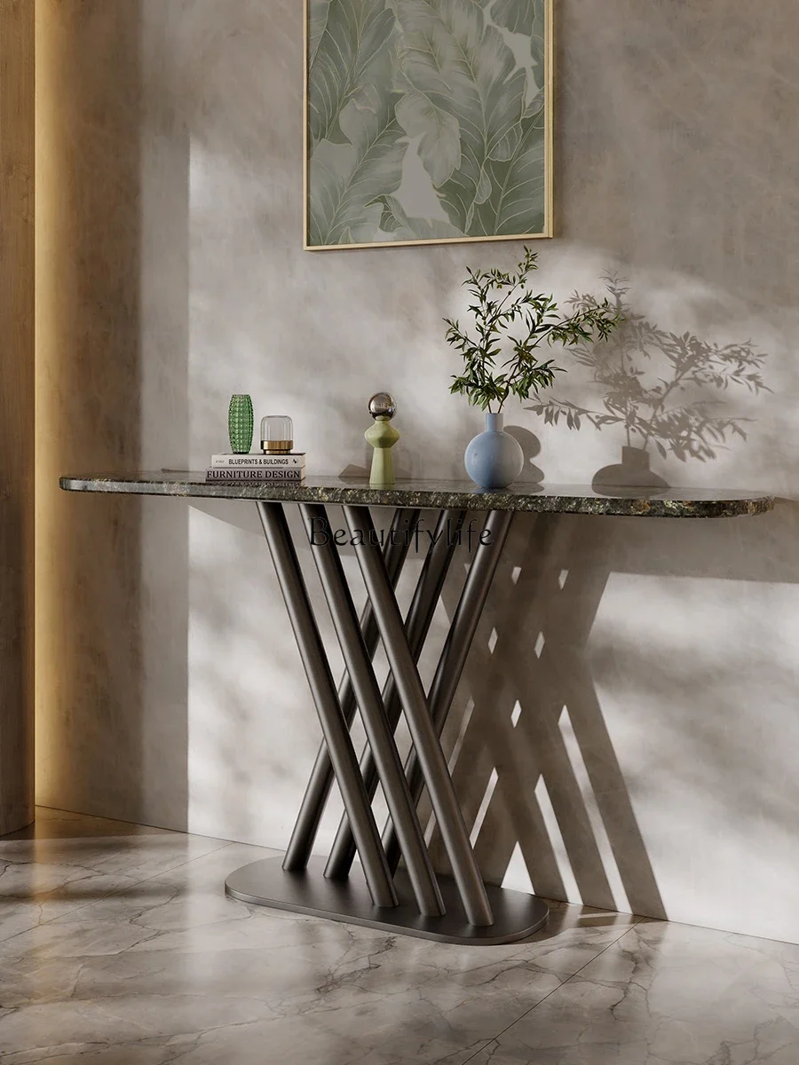 طاولة مدخل فاخرة وخفيفة وحديثة وطاولة عرض نهائية من الرخام الطبيعي
