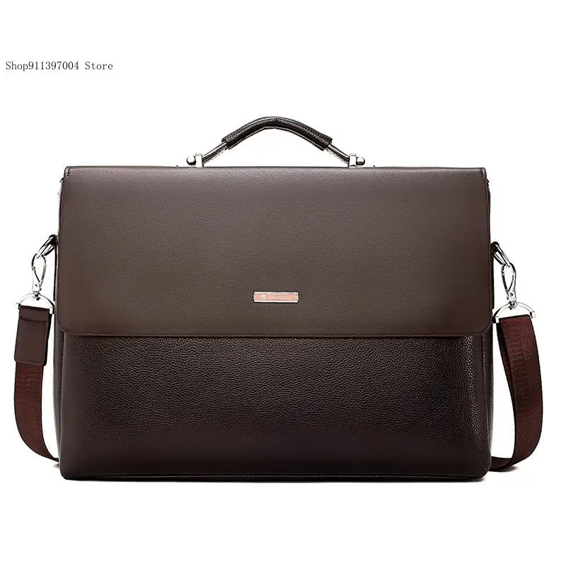 Horizontal Business and Casual Single Shoulder Crossbody Laptop Bag Men