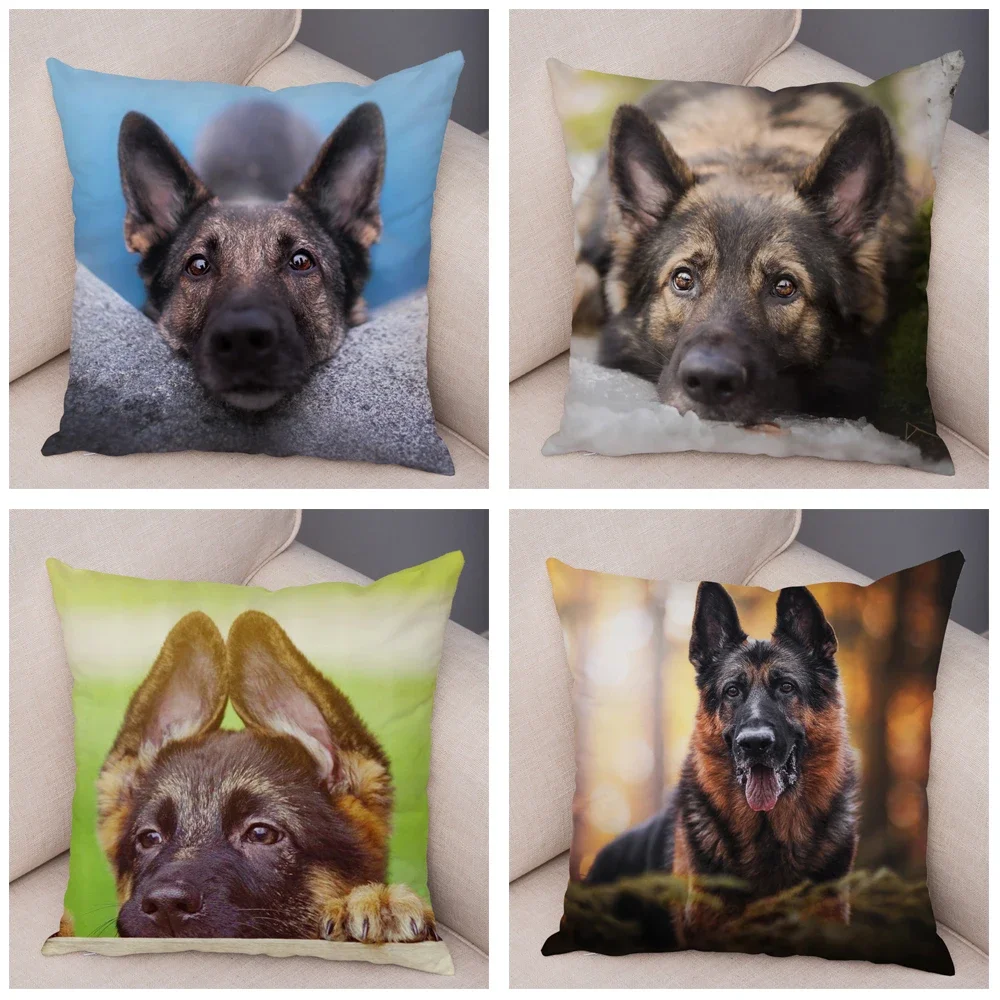 Sofa Home Pillowcase German Shepherd  Decoration Pet Animal Cushion