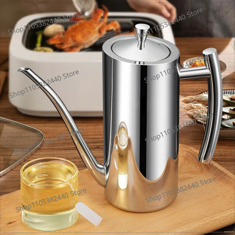 For 304 SS Oil Dispenser Press Leak-Proof, European Kitchen Oil Pourer 500/700/1000ml