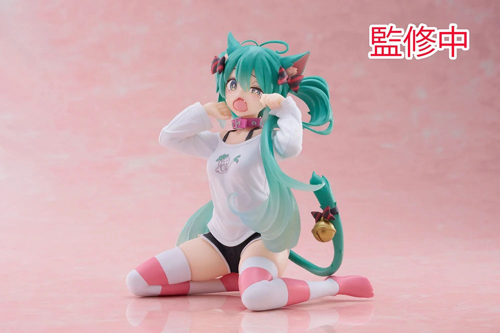 IN STOCK Original Taito Desktop Cute Vocaloid Hatsune Miku Neko T-Shirt Ver. Anime Waifu Figures Beauty Girls Model Toys Gifts