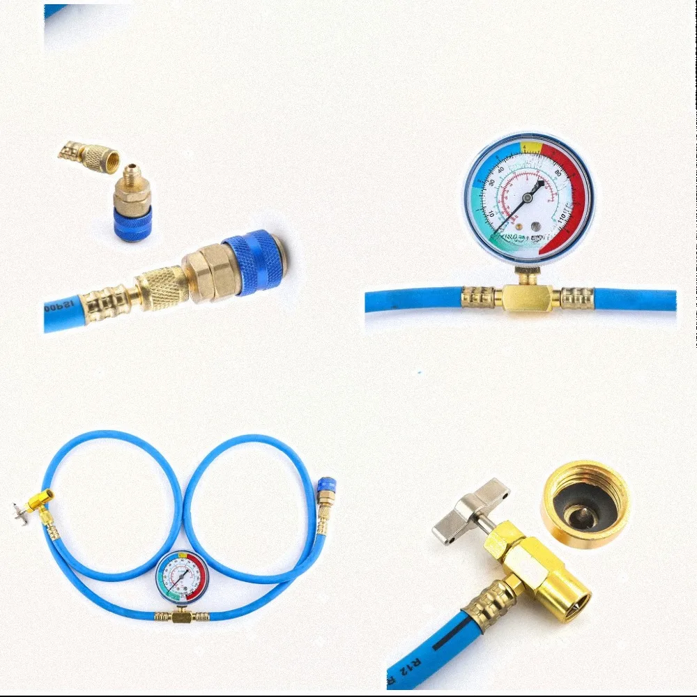 Car AC Repair Kit AC Manifold Gauge Set For Pressure Monitoring 0-17.5 Kg cm Range Accurate Pressure Gauge For Coolant
