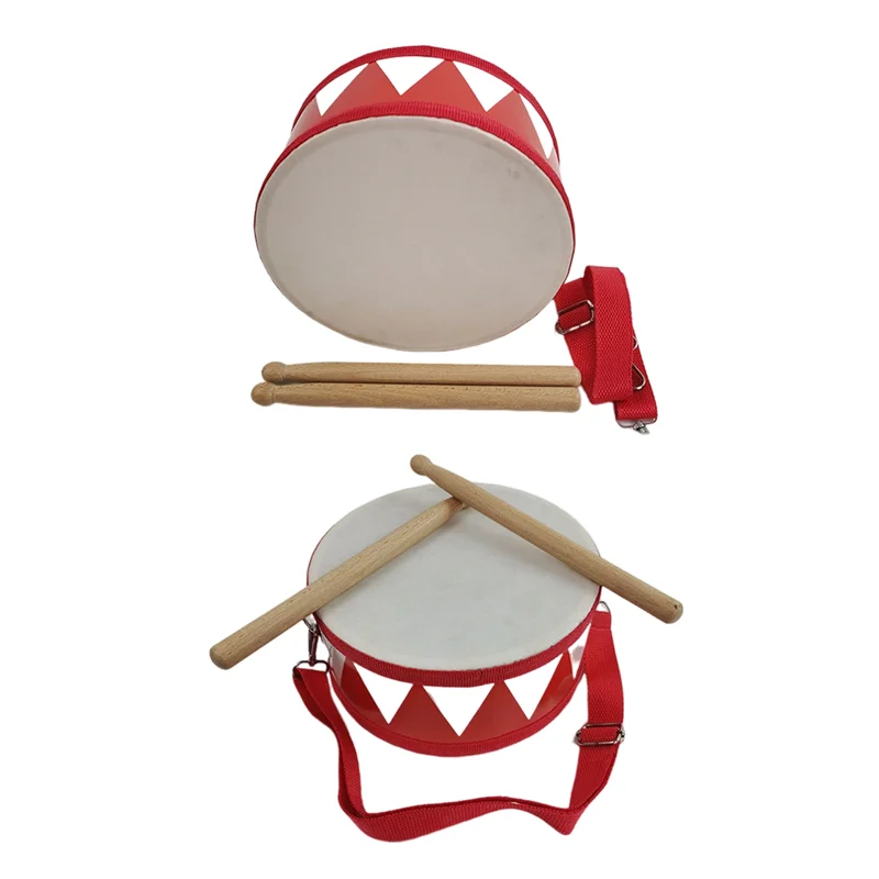 ABJM-Drum Snare Kids Percussion Toys Children Instrument Children Hand Wooden 8Inch Rhythm Sense Instrument Set Durable