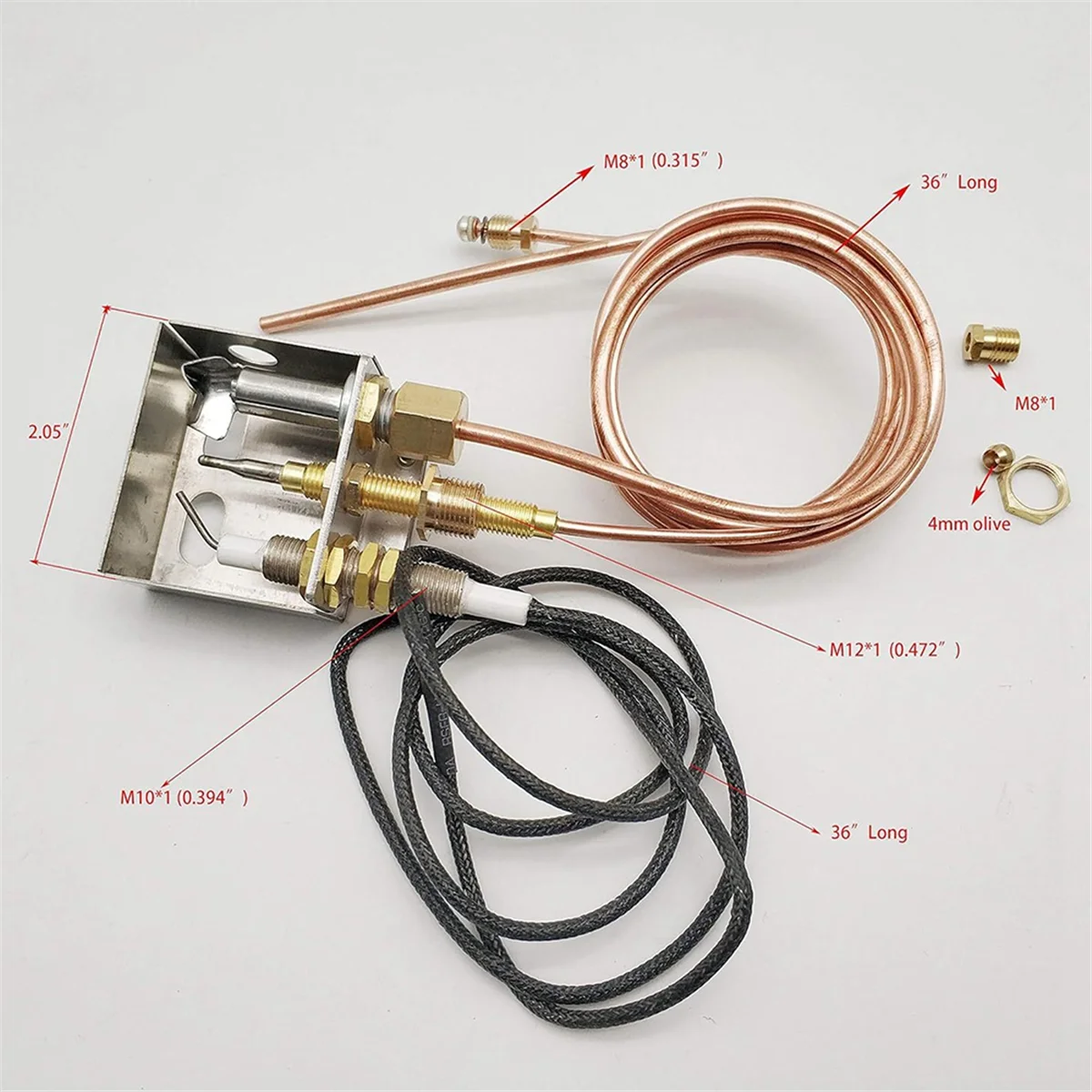 Health Gear Gas Thermocouple , M8 Thread Heating Gas Burner Thermocouple Probe for Gas Heater, , Oven, BBQ