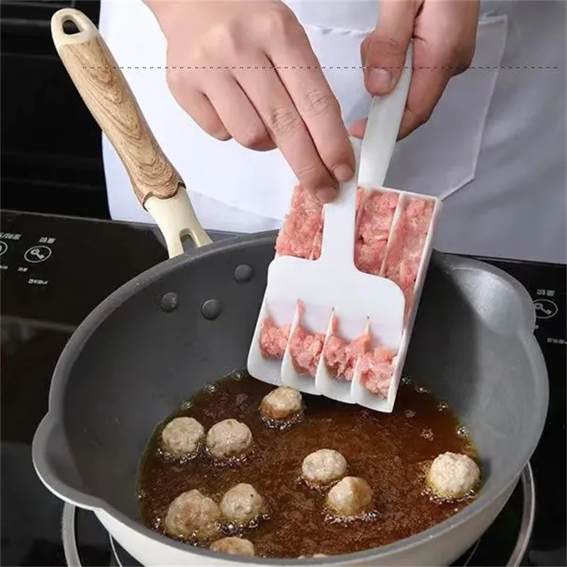Plastic Kitchen Quad Mold Maker for Rice Fish Meatball Scoop Filling Tool