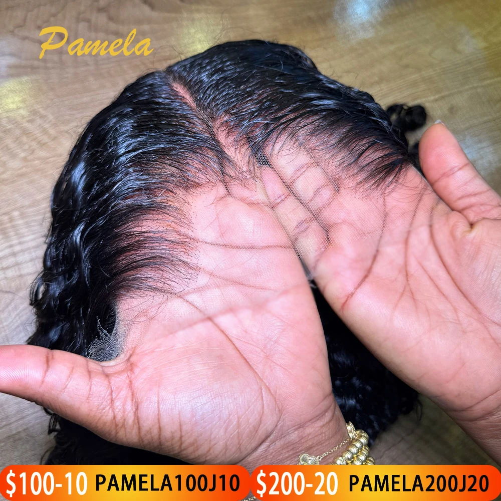 الاتجاه الجديد Lagos شعري 250 الكثافة موجة عميقة البورمية مجعد 13x6 الدانتيل أمامي غلويليس الباروكات شعر الإنسان قبل قطعها جاهزة للارتداء #1