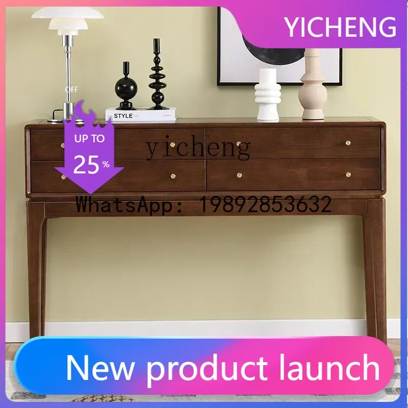 LYY Solid Wood Entrance Cabinet Table Light Luxury New Chinese Style a Long Narrow Table Altar Home Console Narrow Table