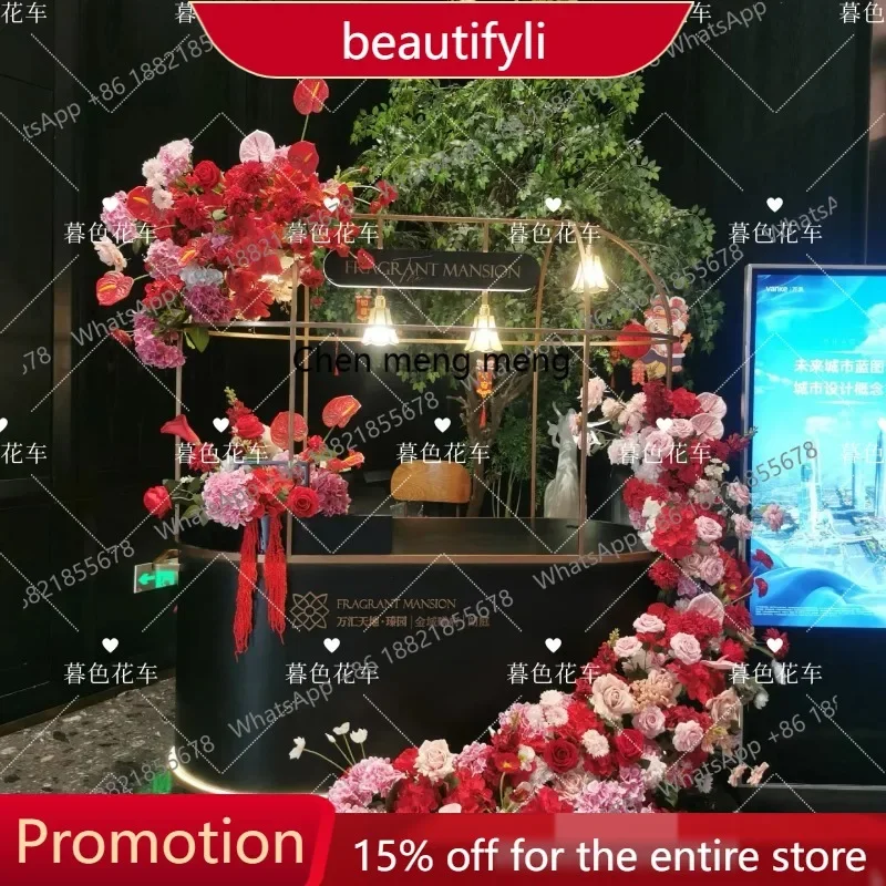 

Q181 Stall trolley shopping mall display sales cart activity movable storage trolley