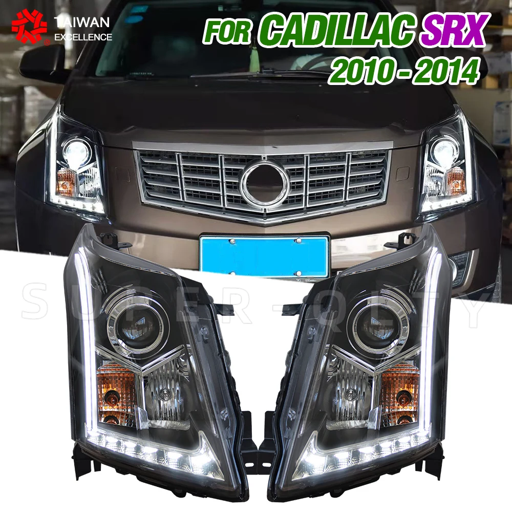 Car Lights For Cadillac SRX 2010-2014  LED Headlight Modification Upgrade DRL Dynamic Turn Signal Lamp Assembly