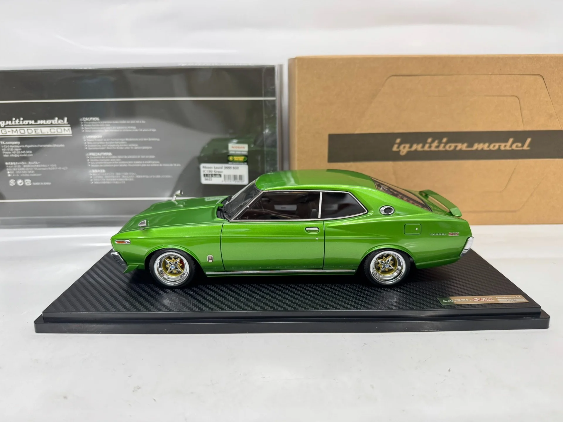 IG 1:18 2000SGX Green JDM Simulation Limited Edition Resin Metal Static Car Model Toy Gift