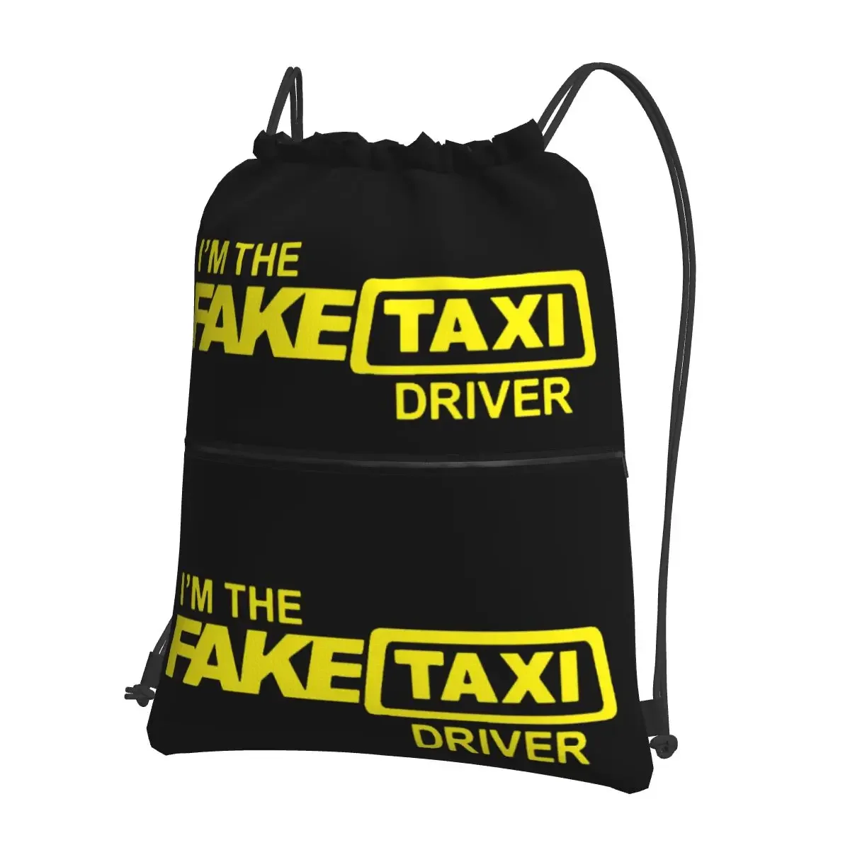 Mochila portátil de Taxi falso para hombre y mujer, bolsa con cordón, paquete de cordón informal, bolsas de artículos diversos de bolsillo para viajes, deportes