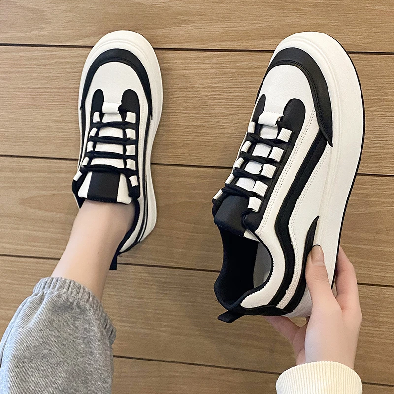 Sneakers for Women 2022 Leather Thick Sole High Casual Shoes Women's Sports Shoes Women's Fashion Designer Brand