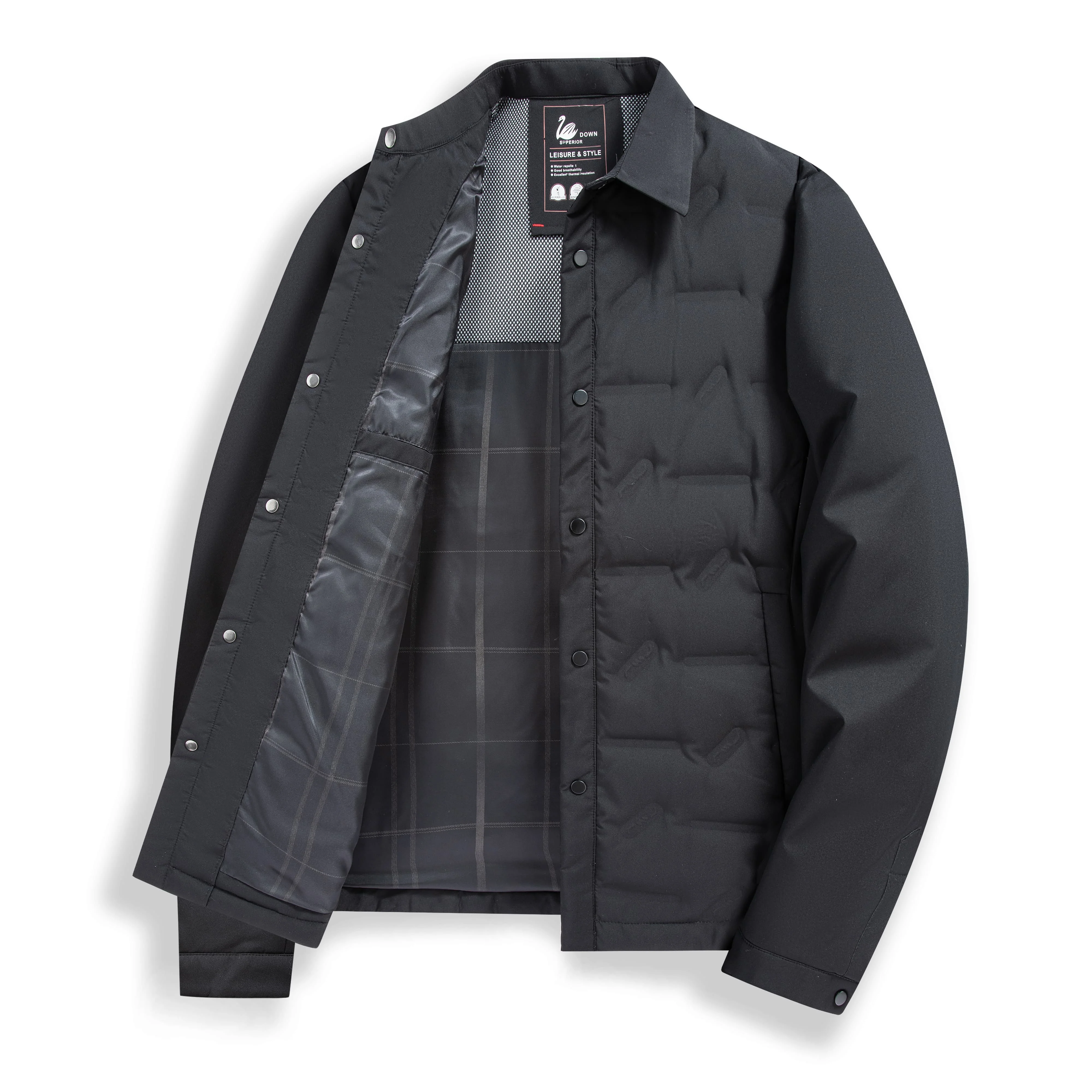 رجل خفيفة الوزن أسفل سترة الخريف الشتاء الدافئة مقنعين الوقوف طوق سليم صالح عادية الحرارية في الهواء الطلق معطف سترة منفوخة للرجال #4