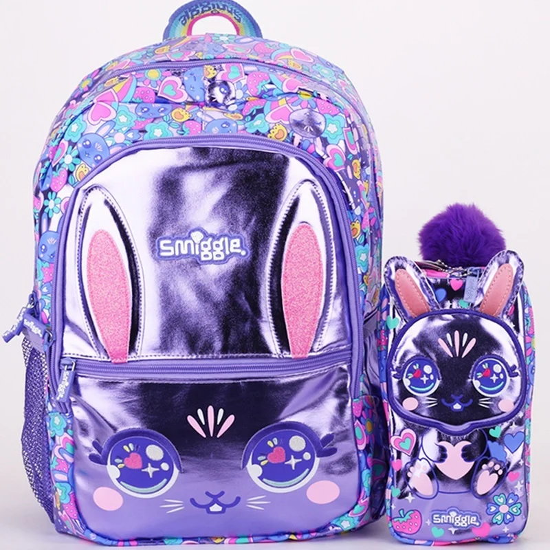 Australian Smilgle Reduces The Burden On Elementary School Shoulders With Large Capacity And Ultra Light Purple Rabbit Backpack