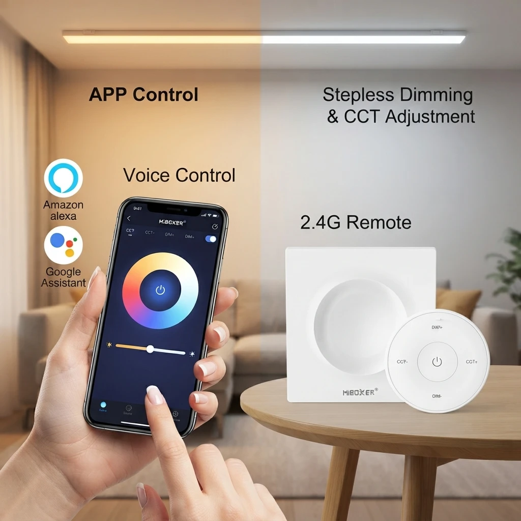 Miboxer FUT035W+ K1 K2 K2S 2In1 WiFi+2.4GHzRF Tuya Smart APP voice control PWM Controller for Single/Dual Color Led Strip light