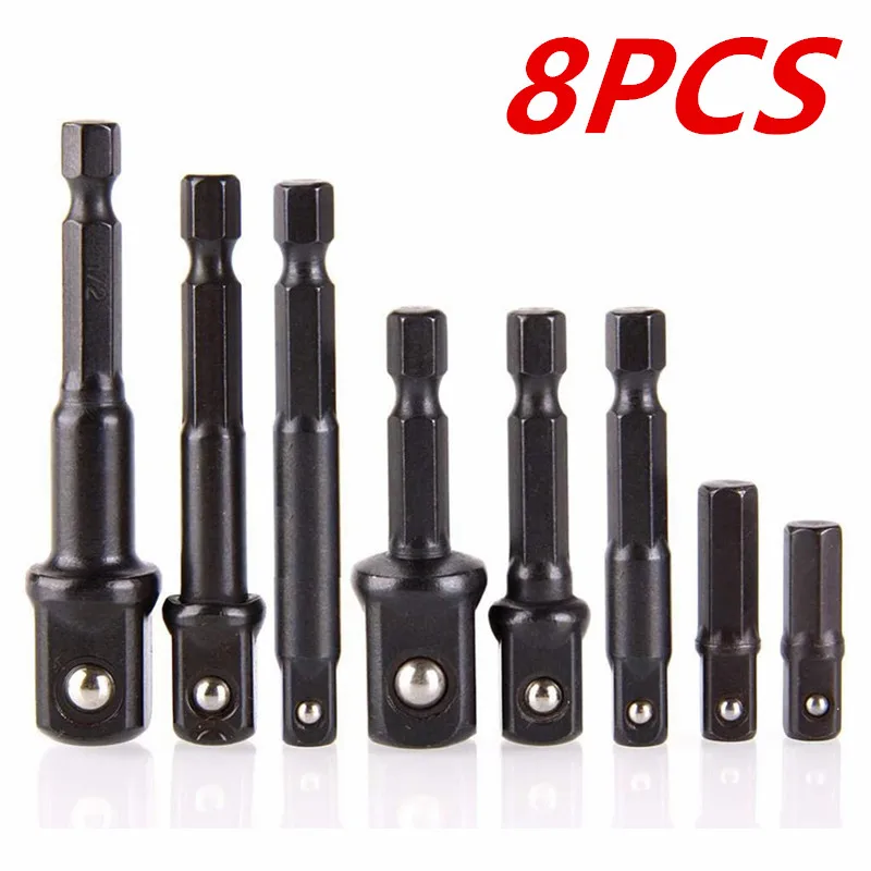 12 stuks Impact Socket Adapter En Reducer Set Verlengset Socket Boor Adapter Verandert Boormachine In Hoge Snelheid Moer Driver, 1/4