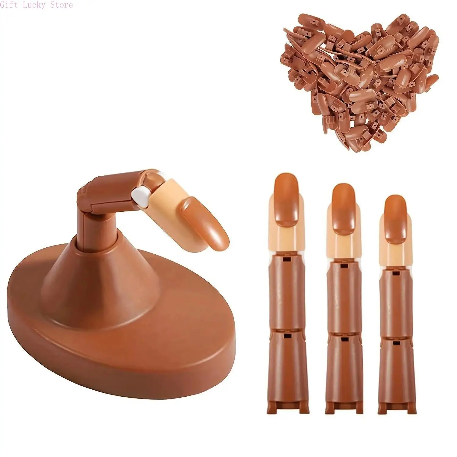 

Adjustable Acrylic Nail Mechanical Practice Dummy Finger with Finger Base for Nail Art Beginner Practice